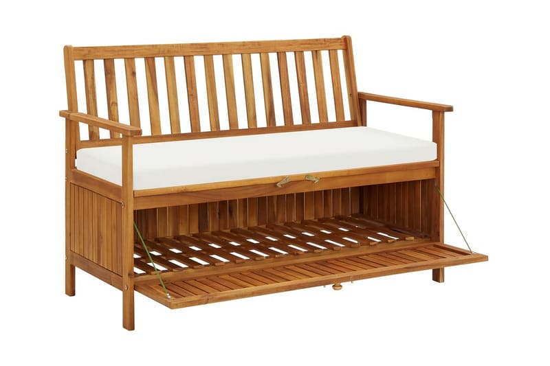 Förvaringsbänk för trädgården akaciaträ 120x63x84 cm - Brun - Möbler - Stolar & fåtöljer - Sittbänk - Sittbänk med förvaring