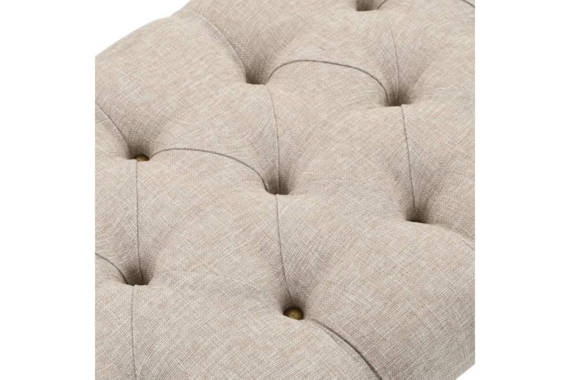 Förvaringsbänk massivt trä och tyg 103x51x44 cm - Vit - Möbler - Stolar & fåtöljer - Sittbänk - Hallbänk - Hallbänk med förvaring