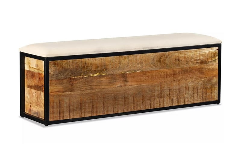 Förvaringsbänk med 3 lådor massivt mangoträ 120x30x40 cm - Svart - Möbler - Stolar & fåtöljer - Sittbänk - Hallbänk - Hallbänk med förvaring