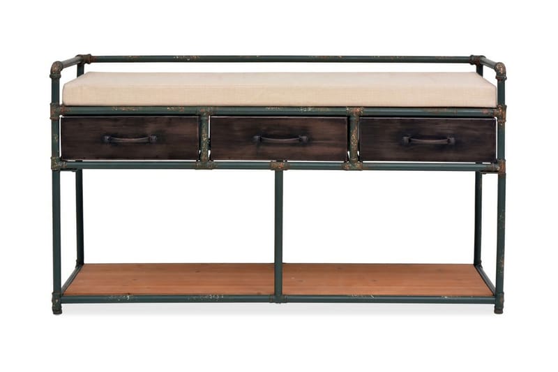 Förvaringsbänk med dyna 107,5x34,5x59 cm - Flerfärgad - Möbler - Stolar & fåtöljer - Sittbänk - Hallbänk - Hallbänk med förvaring