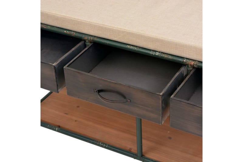Förvaringsbänk med dyna 107,5x34,5x59 cm - Flerfärgad - Möbler - Stolar & fåtöljer - Sittbänk - Hallbänk - Hallbänk med förvaring