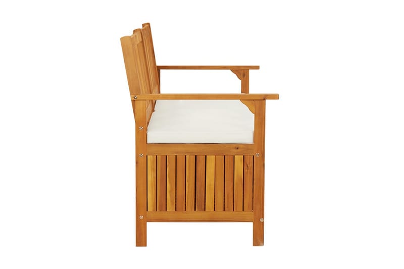 Förvaringsbänk med dyna 148 cm massivt akaciaträ - Brun - Möbler - Stolar & fåtöljer - Sittbänk