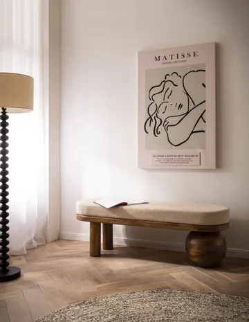 Fenira Bänk 140 cm - beige och varm mörkbrun - Möbler - Stolar & fåtöljer - Sittbänk - Hallbänk