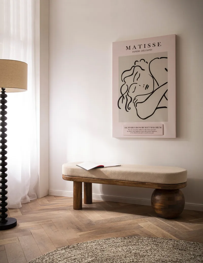 Fenira Bänk 140 cm - beige och varm mörkbrun - Möbler - Stolar & fåtöljer - Sittbänk - Hallbänk
