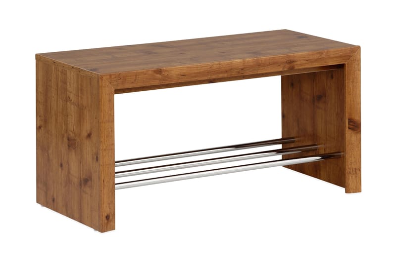 Goodna Sittbänk 90 cm - Brun/Krom - Möbler - Stolar & fåtöljer - Sittbänk - Hallbänk - Hallbänk med förvaring