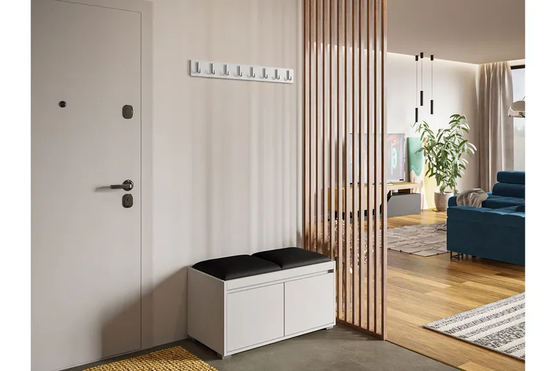 Grawis Sittbänk 2-sits, Vit/Svart