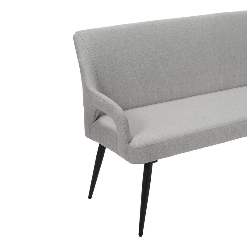 Halifax 2-sits Sittbänk med rygg - Ljusgrå med svarta ben - Möbler - Stolar & fåtöljer - Sittbänk