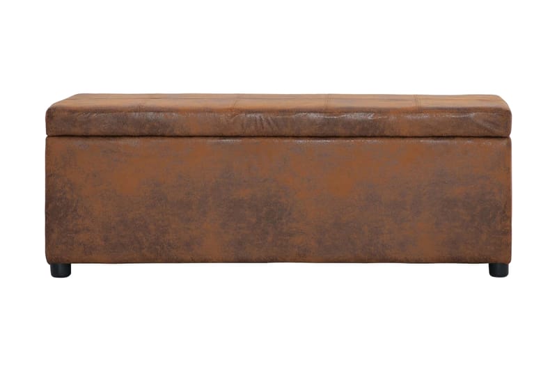 Bänk med förvaringsutrymme 116 cm brun konstmocka - Brun - Möbler - Stolar & fåtöljer - Sittbänk - Hallbänk - Hallbänk med förvaring