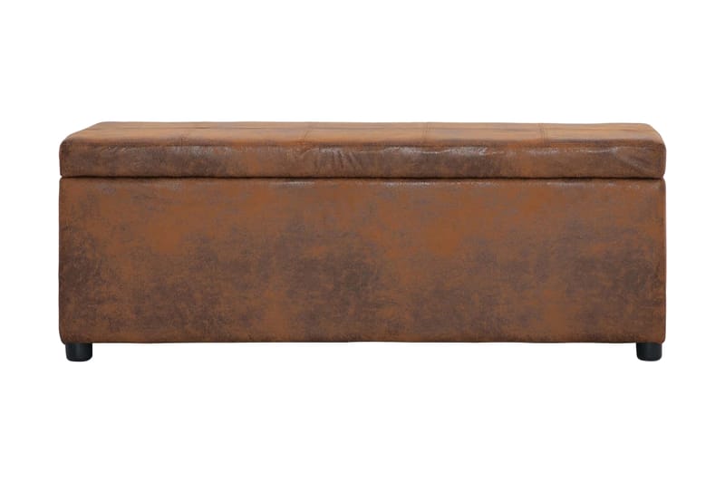 Bänk med förvaringsutrymme 116 cm brun konstmocka - Brun - Förvaringsbänk - Hallbänk - Sittbänk - Hallbänk med förvaring - Sittbänk med förvaring