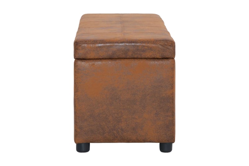 Bänk med förvaringsutrymme 116 cm brun konstmocka - Brun - Förvaringsbänk - Hallbänk - Sittbänk - Hallbänk med förvaring - Sittbänk med förvaring