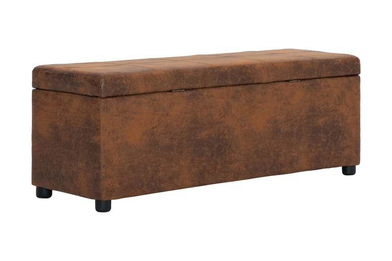 Bänk med förvaringsutrymme 116 cm brun konstmocka - Brun - Möbler - Stolar & fåtöljer - Sittbänk - Hallbänk - Hallbänk med förvaring