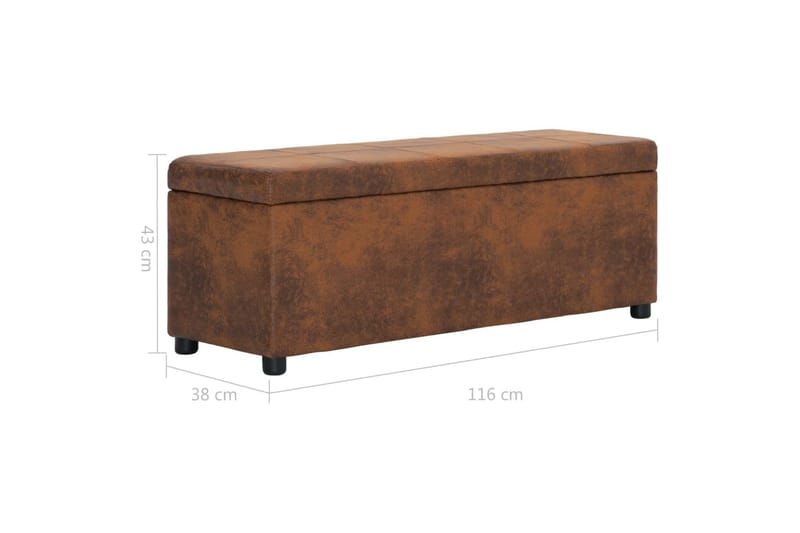 Bänk med förvaringsutrymme 116 cm brun konstmocka - Brun - Möbler - Stolar & fåtöljer - Sittbänk - Hallbänk - Hallbänk med förvaring
