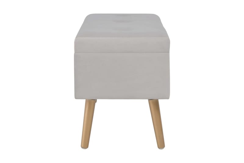 Bänk med förvaringsutrymme 80 cm grå sammet - Grå - Möbler - Stolar & fåtöljer - Sittbänk - Hallbänk - Hallbänk med förvaring