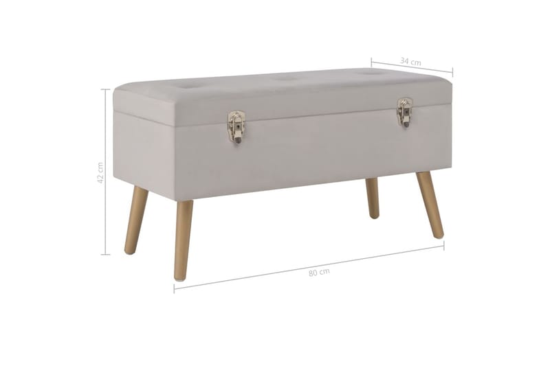 Bänk med förvaringsutrymme 80 cm grå sammet - Grå - Möbler - Stolar & fåtöljer - Sittbänk - Hallbänk - Hallbänk med förvaring