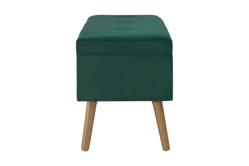 Bänk med förvaringsutrymme 80 cm grön sammet - Grön - Möbler - Stolar & fåtöljer - Sittbänk - Hallbänk - Hallbänk med förvaring