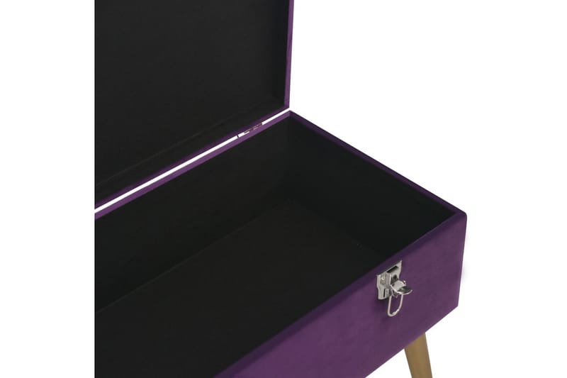 Bänk med förvaringsutrymme 80 cm lila sammet - Lila - Möbler - Stolar & fåtöljer - Sittbänk - Hallbänk - Hallbänk med förvaring
