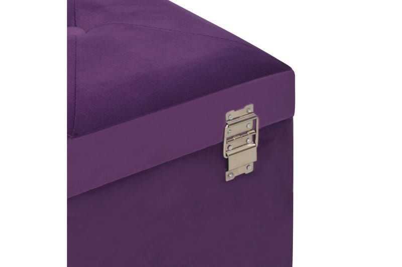 Bänk med förvaringsutrymme 80 cm lila sammet - Lila - Möbler - Stolar & fåtöljer - Sittbänk - Hallbänk - Hallbänk med förvaring