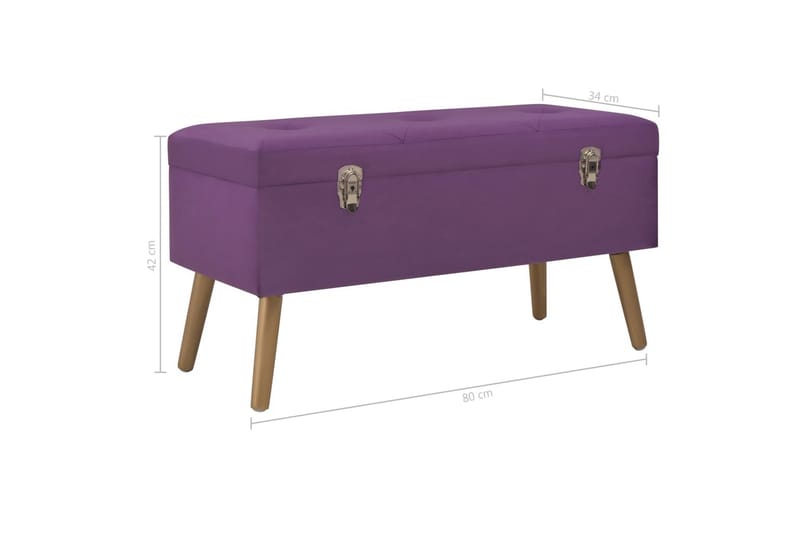 Bänk med förvaringsutrymme 80 cm lila sammet - Lila - Möbler - Stolar & fåtöljer - Sittbänk - Hallbänk - Hallbänk med förvaring