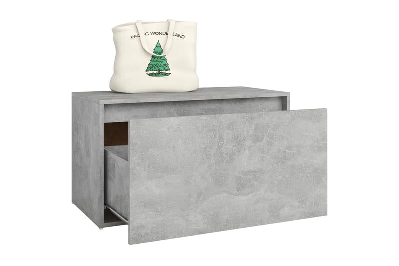 Hallbänk betonggrå 80x40x45 cm spånskiva - Grå - Möbler - Stolar & fåtöljer - Sittbänk - Hallbänk - Hallbänk med förvaring
