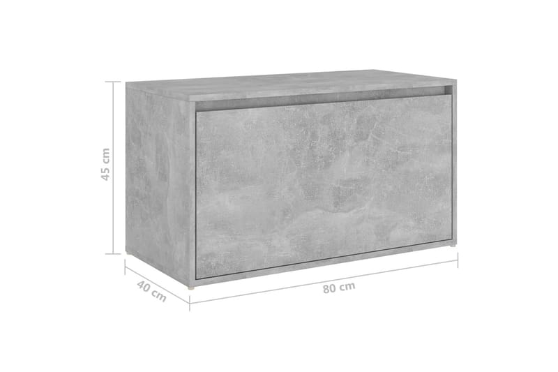 Hallbänk betonggrå 80x40x45 cm spånskiva - Grå - Möbler - Stolar & fåtöljer - Sittbänk - Hallbänk - Hallbänk med förvaring