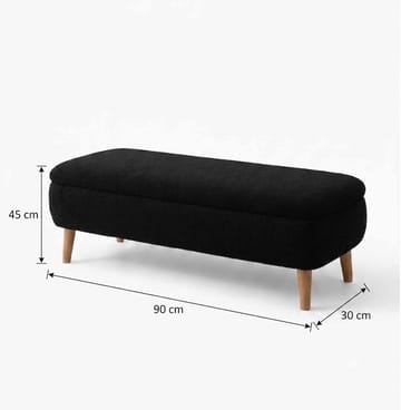 Elvaris Bänk 90x45x30 cm - Svart - Möbler - Stolar & fåtöljer - Sittbänk - Hallbänk - Hallbänk med förvaring