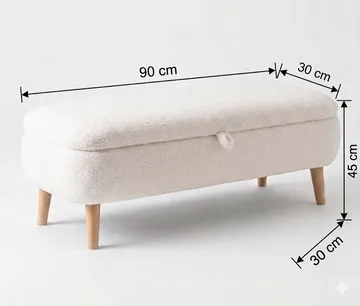 Elvaris Bänk 90x45x30 cm - Vit - Möbler - Stolar & fåtöljer - Sittbänk - Hallbänk - Hallbänk med förvaring