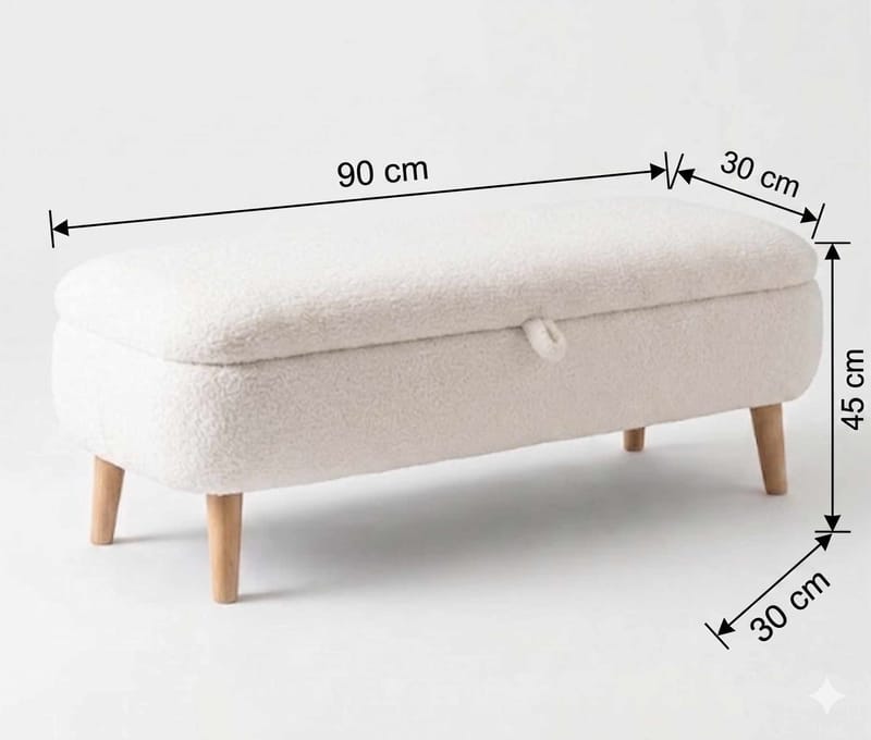 Elvaris Bänk 90x45x30 cm - Vit - Möbler - Stolar & fåtöljer - Sittbänk - Hallbänk - Hallbänk med förvaring