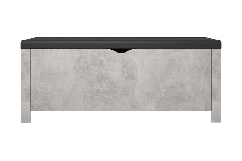 Förvaringsbänk med dyna betonggrå 105x40x45 cm spånskiva - Grå - Möbler - Stolar & fåtöljer - Sittbänk - Hallbänk - Hallbänk med förvaring