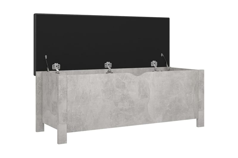 Förvaringsbänk med dyna betonggrå 105x40x45 cm spånskiva - Grå - Möbler - Stolar & fåtöljer - Sittbänk - Hallbänk - Hallbänk med förvaring