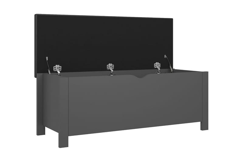 Förvaringsbänk med dyna grå 105x40x45 cm spånskiva - Grå - Möbler - Stolar & fåtöljer - Sittbänk - Hallbänk - Hallbänk med förvaring