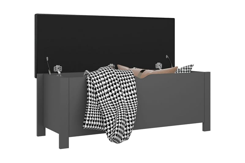 Förvaringsbänk med dyna grå 105x40x45 cm spånskiva - Grå - Möbler - Stolar & fåtöljer - Sittbänk - Hallbänk - Hallbänk med förvaring