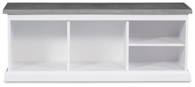 Hugo vit sittbänk med cement, Vit med cement