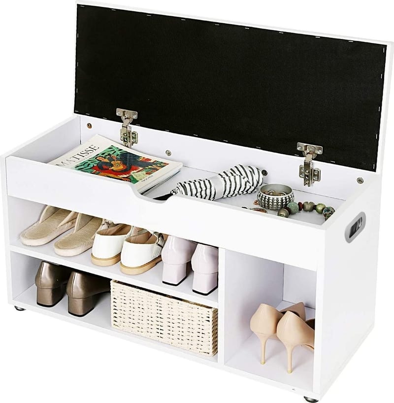 Marko hallbänk - Vit - Vit - Möbler - Stolar & fåtöljer - Sittbänk - Hallbänk - Hallbänk med förvaring