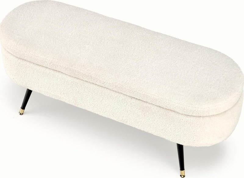Sittbänk med förvaring offwhite 120 cm bred - Offwhite/svart - Möbler - Stolar & fåtöljer - Sittbänk - Hallbänk - Hallbänk med förvaring