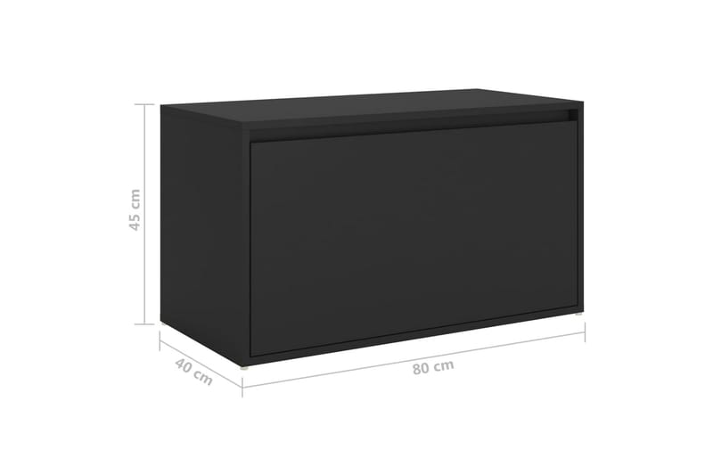Hallbänk svart 80x40x45 cm spånskiva - Svart - Hallbänk med förvaring - Sittbänk med förvaring - Förvaringsbänk - Hallbänk - Sittbänk