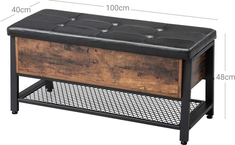 Tomas hallbänk 100 cm - Brun/svart - Brun/svart - Möbler - Stolar & fåtöljer - Sittbänk - Hallbänk