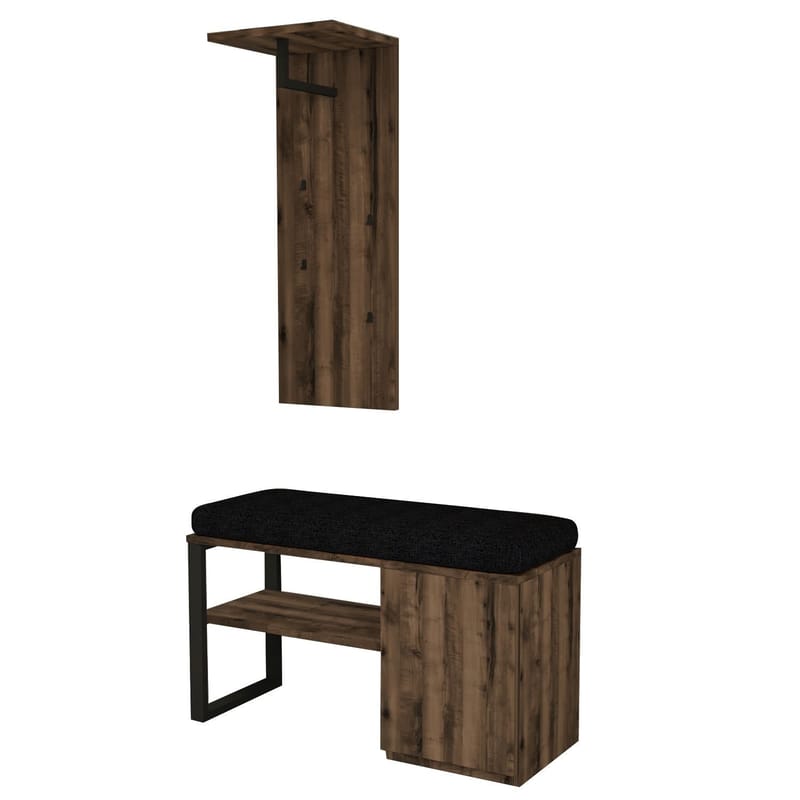 Uniqo Hallställsset 35x90x35 cm - Antik valnöt - Möbler - Stolar & fåtöljer - Sittbänk - Hallbänk - Hallbänk med förvaring