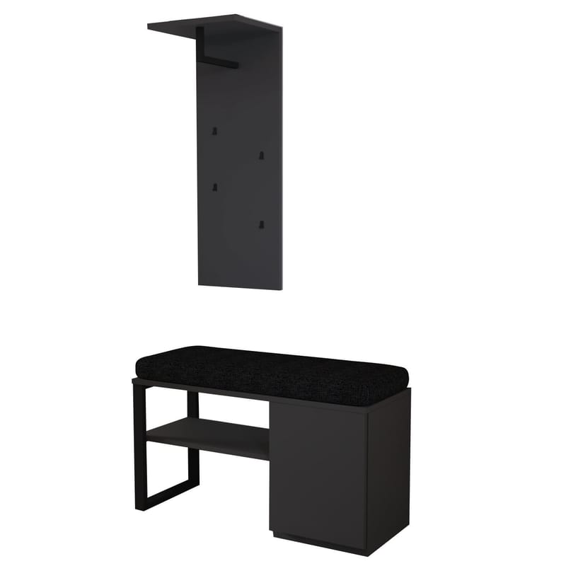 Uniqo Hallställsset 35x90x35 cm - Antracit - Möbler - Stolar & fåtöljer - Sittbänk - Hallbänk - Hallbänk med förvaring