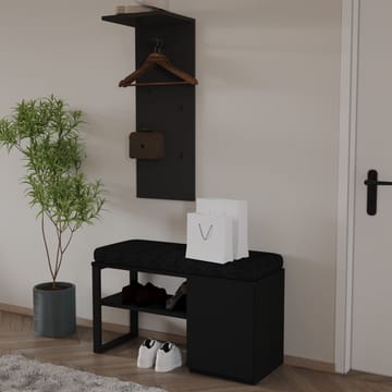 Uniqo Hallställsset 35x90x35 cm - Svart - Möbler - Stolar & fåtöljer - Sittbänk - Hallbänk - Hallbänk med förvaring