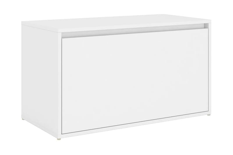 Hallbänk vit 80x40x45 cm spånskiva - Vit - Hallbänk med förvaring - Sittbänk med förvaring - Förvaringsbänk - Hallbänk - Sittbänk