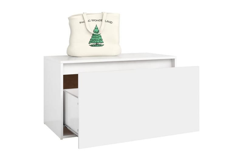 Hallbänk vit 80x40x45 cm spånskiva - Vit - Möbler - Stolar & fåtöljer - Sittbänk - Hallbänk - Hallbänk med förvaring