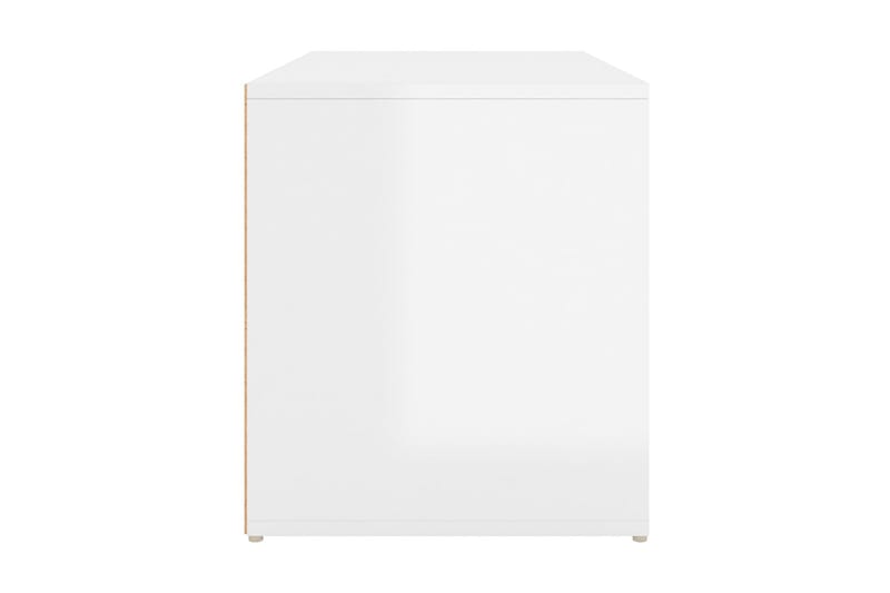 Hallbänk vit högglans 80x40x45 cm spånskiva - Vit - Möbler - Stolar & fåtöljer - Sittbänk - Hallbänk - Hallbänk med förvaring