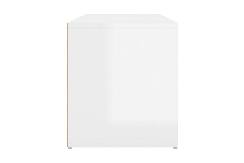 Hallbänk vit högglans 80x40x45 cm spånskiva - Vit - Hallbänk med förvaring - Sittbänk med förvaring - Förvaringsbänk - Hallbänk - Sittbänk