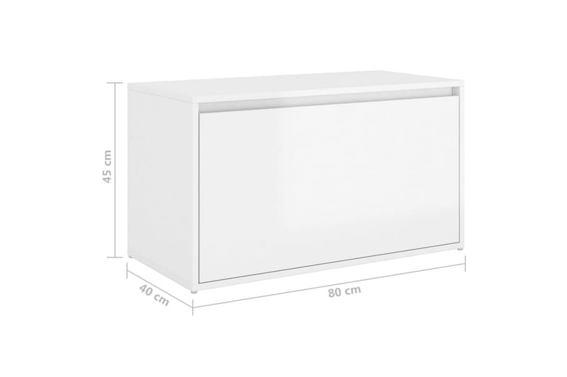 Hallbänk vit högglans 80x40x45 cm spånskiva - Vit - Möbler - Stolar & fåtöljer - Sittbänk - Hallbänk - Hallbänk med förvaring