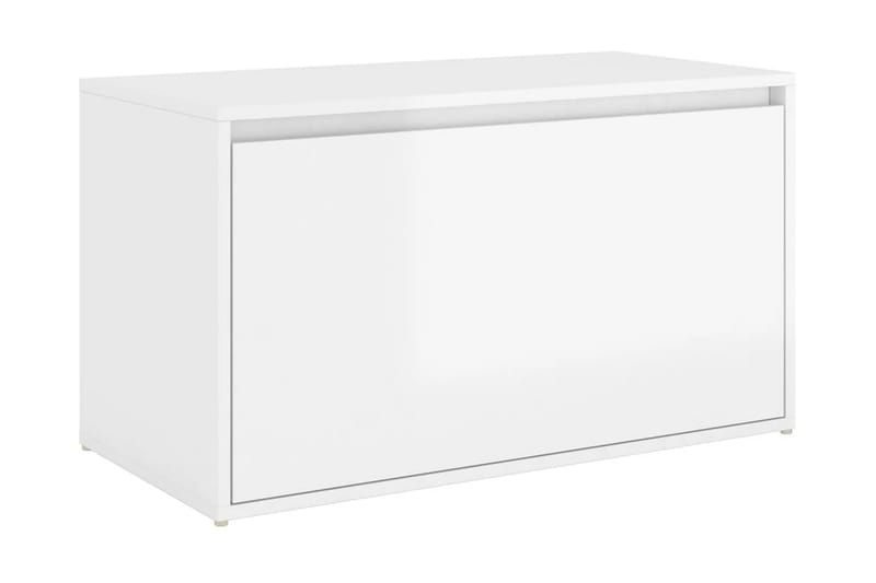 Hallbänk vit högglans 80x40x45 cm spånskiva - Vit - Möbler - Stolar & fåtöljer - Sittbänk - Hallbänk - Hallbänk med förvaring