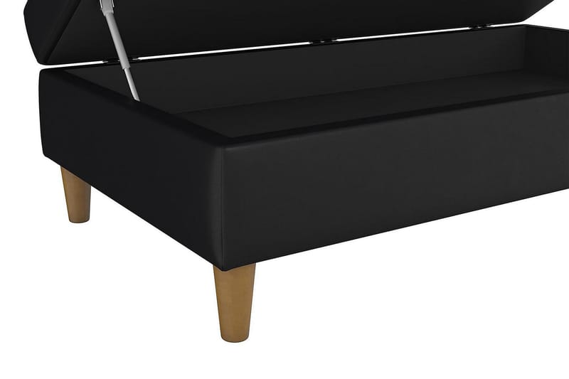 Hartford Sittbänk 130 cm Konstläer/Svart - Dorel Home - Möbler - Stolar & fåtöljer - Sittbänk - Hallbänk - Hallbänk med förvaring
