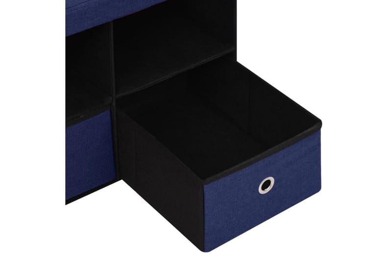 Hopfällbar förvaringsbänk blå 76x38x38 cm konstlinne - Blå - Hallförvaring - Skobänk & skohylla med bänk
