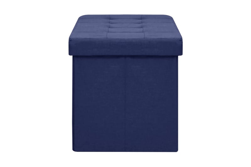 Hopfällbar förvaringsbänk blå konstlinne - Blå - Hallförvaring - Skobänk & skohylla med bänk