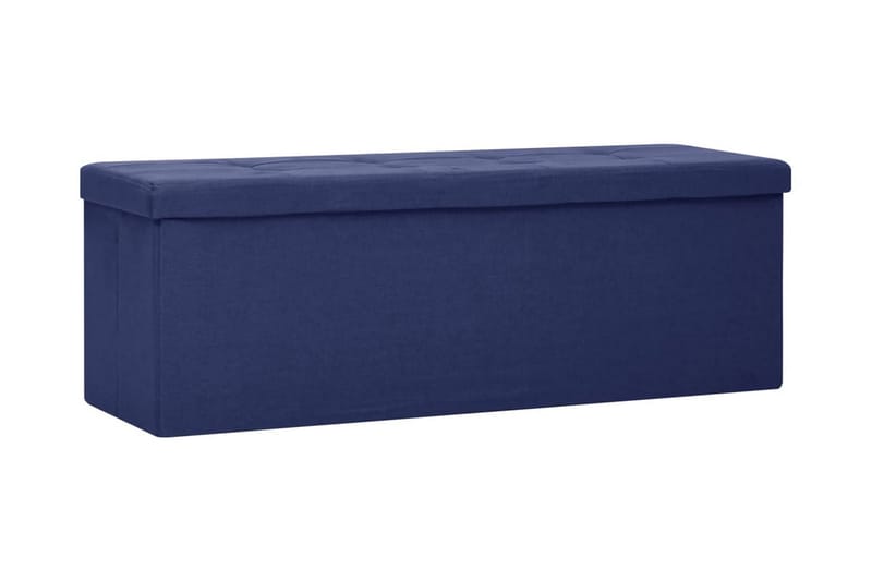 Hopfällbar förvaringsbänk blå konstlinne - Blå - Skobänk & skohylla med bänk - Hallförvaring