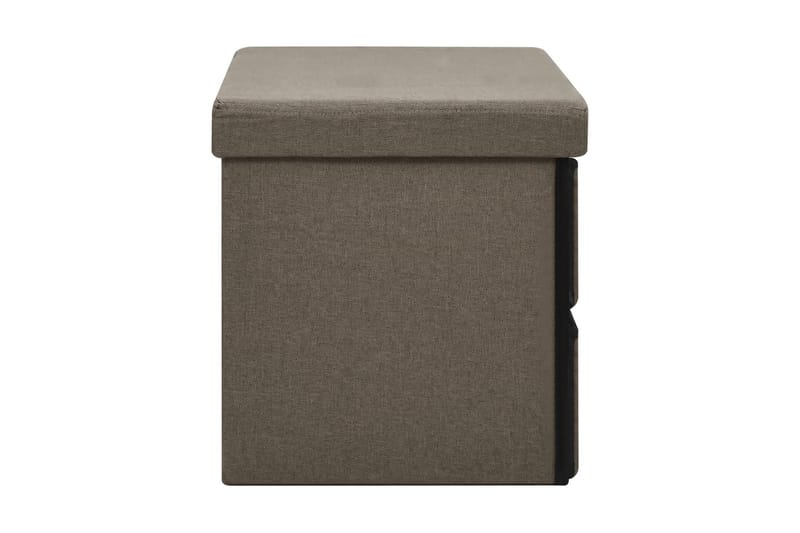 Hopfällbar förvaringsbänk brun 76x38x38 cm konstlinne - Brun - Möbler - Stolar & fåtöljer - Sittbänk - Skobänk & skohylla med bänk